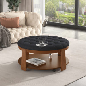 Round Footstool Coffee Table - Image 1