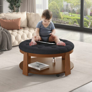 Round Footstool Coffee Table - Image 5