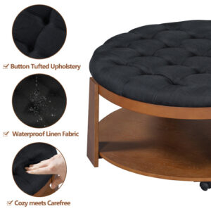 Round Footstool Coffee Table - Image 8