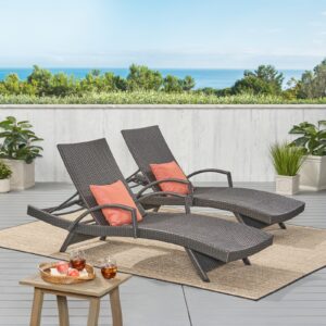 SALEM PE WICKER CHAISE LOUNGE WITH ARM - Image 1