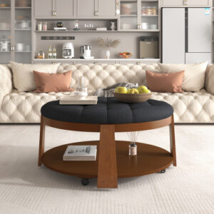 Round Footstool Coffee Table - Image 9