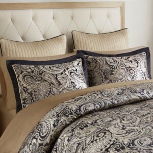 12 Piece Comforter Set With Cotton Bed Sheets Black King - Image 6